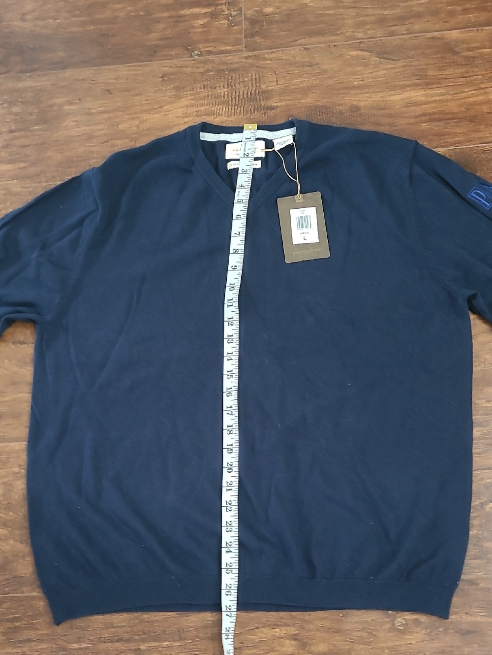 Weatherproof Men's Navy V-Neck Sweater Cotton Cashmere Blend Size Large - Picture 7 of 9